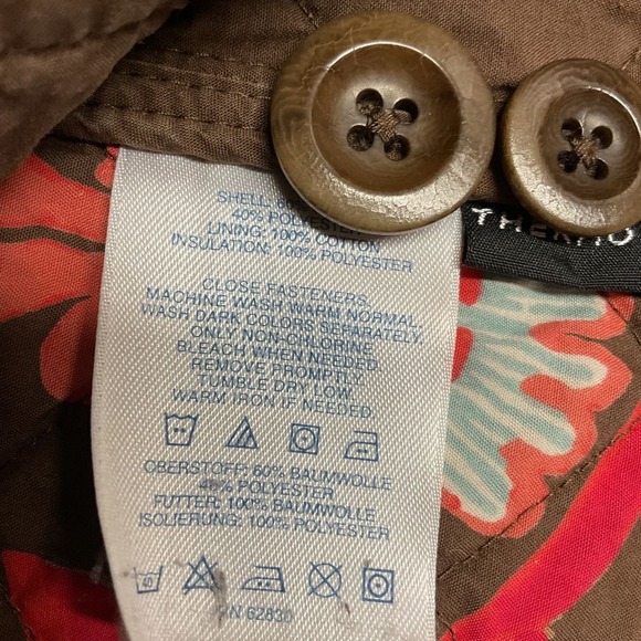 Lands' End Thermolite Reversible Barn Quilted Jacket Brown Floral Print Size‎ L - Picture 15 of 16